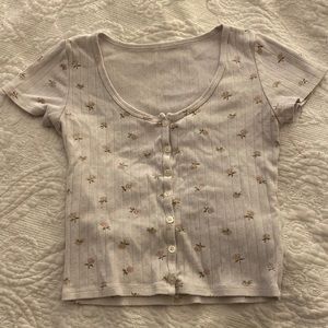 Zelly floral button up top